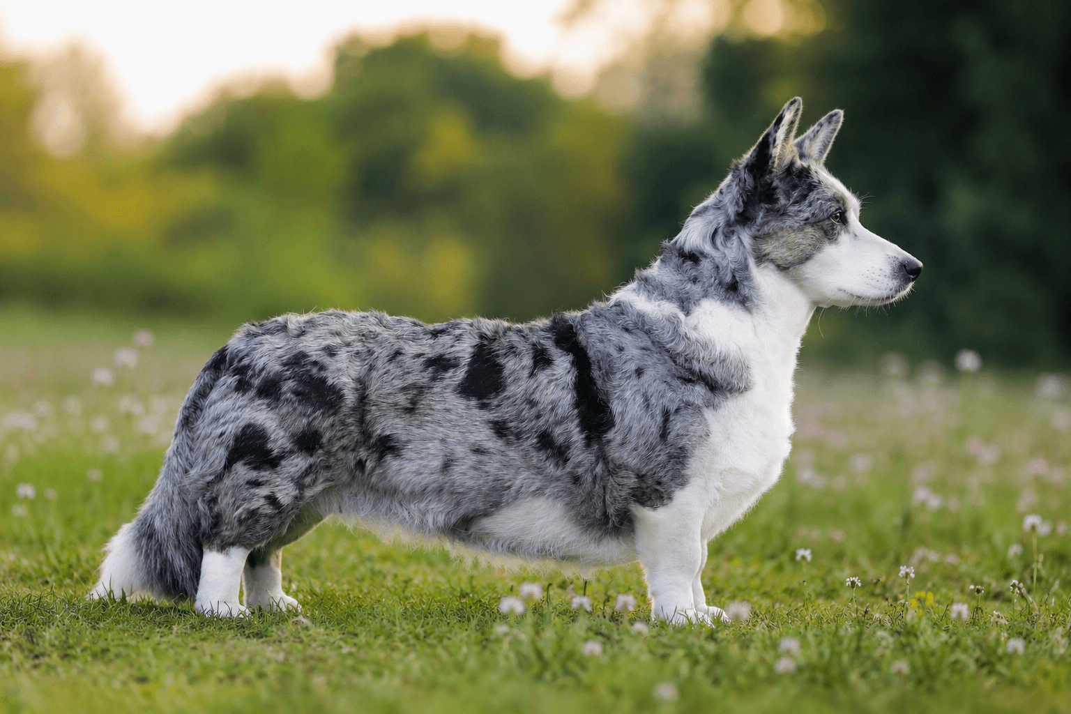 Vistruphus Monroe Kiwi, blue merle Welsh Corgi Cardigan tæve