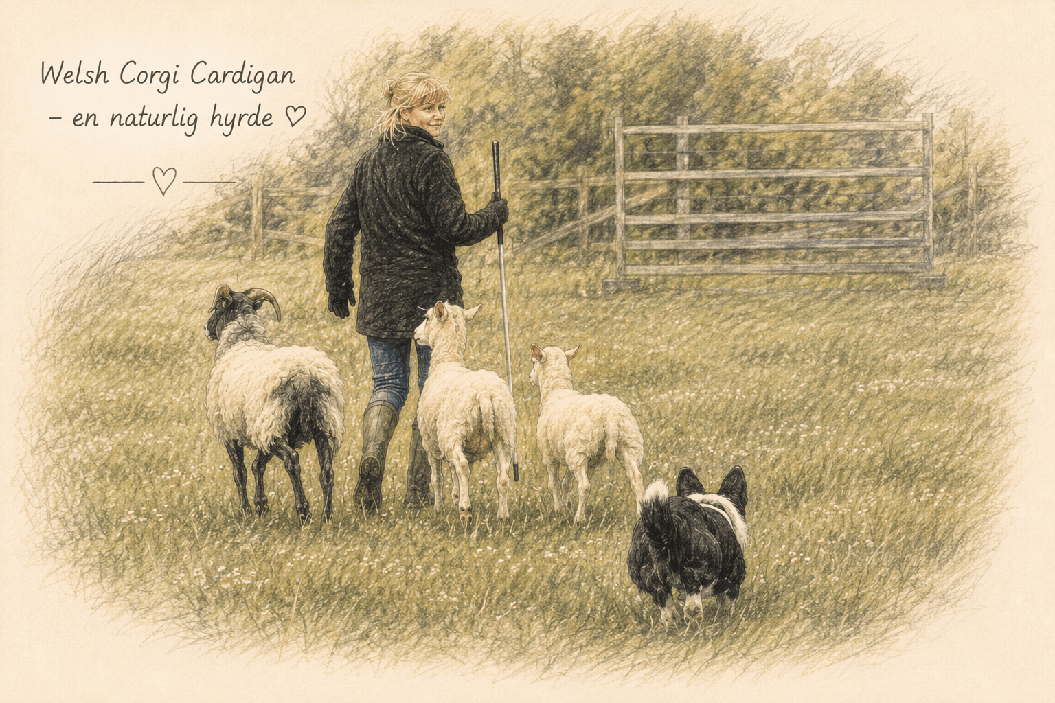 Welsh Corgi Cardigan som drivende hyrdehund